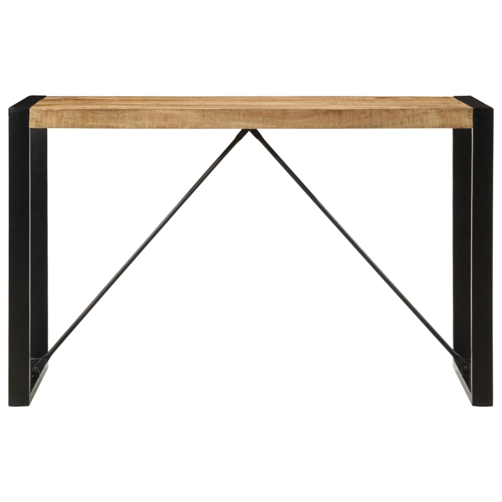 Dining Table 120 cm Black Height 76 cm 55 cm Solid rough mango wood