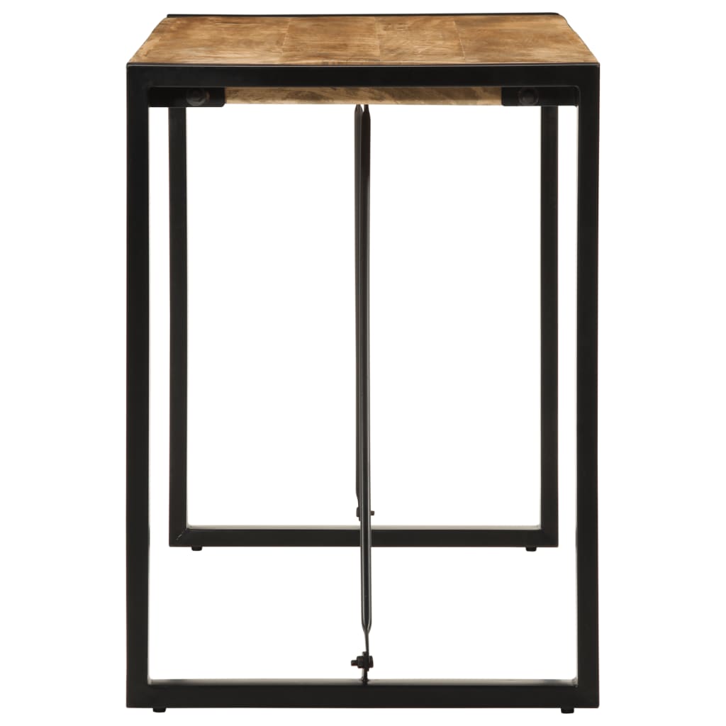 Dining Table 120 cm Black Height 76 cm 55 cm Solid rough mango wood