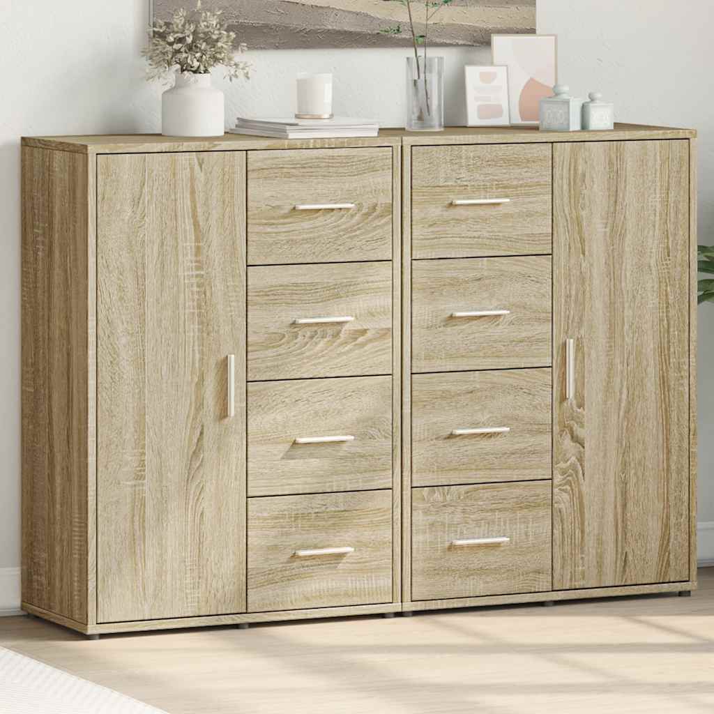 Sideboards 2 pcs 60x31x84 cm Engineered Wood Sonoma oak
