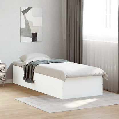 Bed Frame without Mattress Length 190 cm Height 35 cm White 75 cm