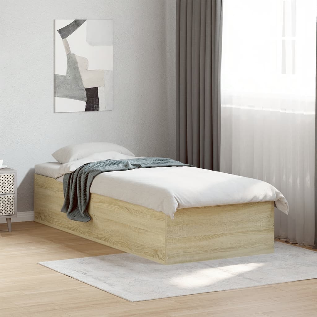 Bed Frame without Mattress Length 190 cm Height 35 cm Sonoma oak 75 cm