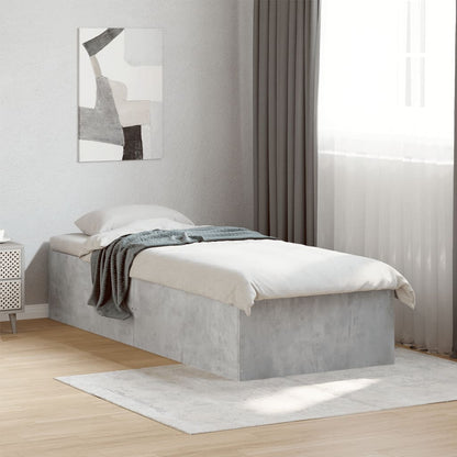 Bed Frame without Mattress Length 190 cm Height 35 cm Concrete grey 75 cm