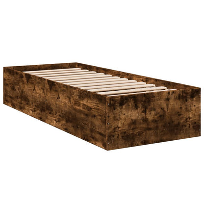 Bed Frame without Mattress Length 190 cm Height 35 cm Smoked oak 75 cm