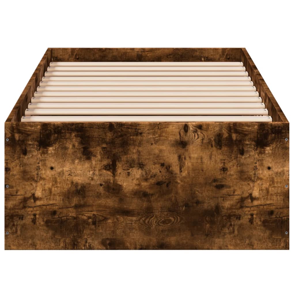Bed Frame without Mattress Length 190 cm Height 35 cm Smoked oak 75 cm