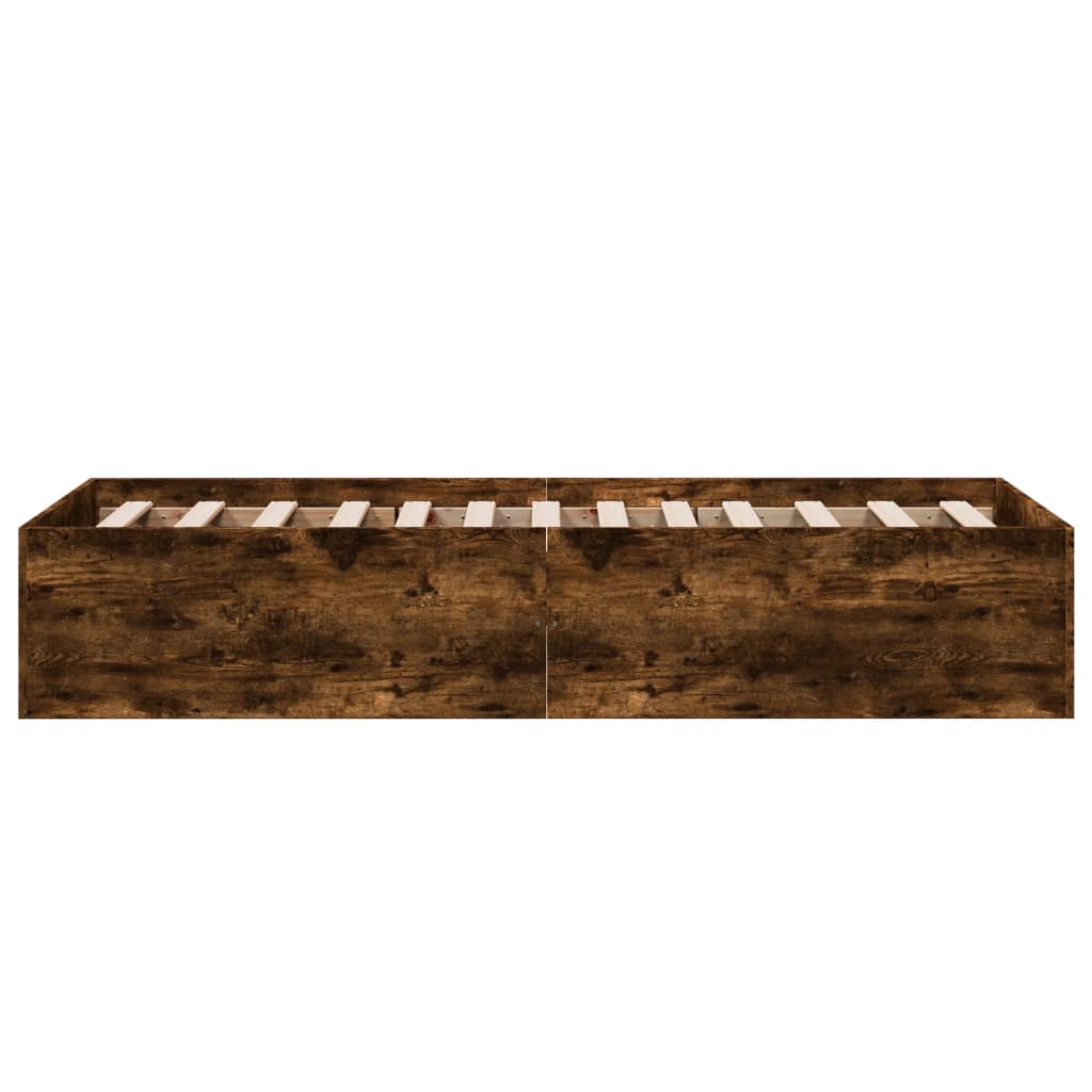 Bed Frame without Mattress Length 190 cm Height 35 cm Smoked oak 75 cm