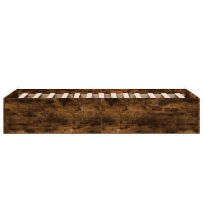 Bed Frame without Mattress Length 190 cm Height 35 cm Smoked oak 75 cm