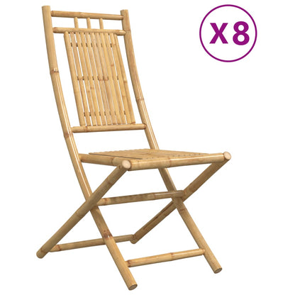 vidaXL Folding Chairs 8 pcs 46x66x99 cm Bamboo 2