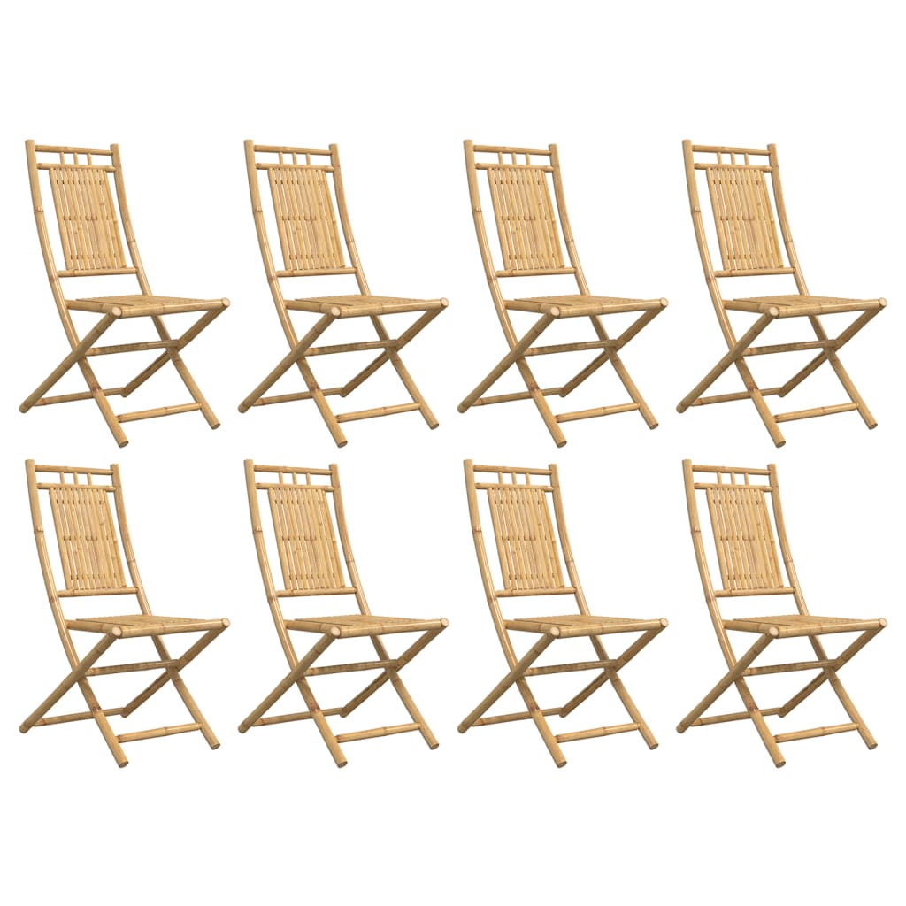 vidaXL Folding Chairs 8 pcs 46x66x99 cm Bamboo 4