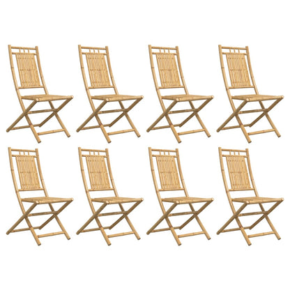 vidaXL Folding Chairs 8 pcs 46x66x99 cm Bamboo 4