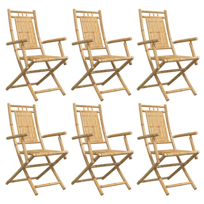 vidaXL Folding Chairs 6 pcs 53x66x99 cm Bamboo 4