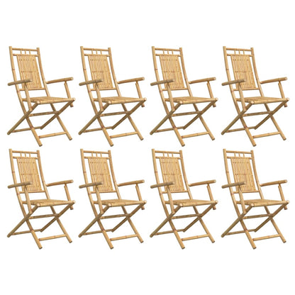 vidaXL Folding Chairs 8 pcs 53x66x99 cm Bamboo 4
