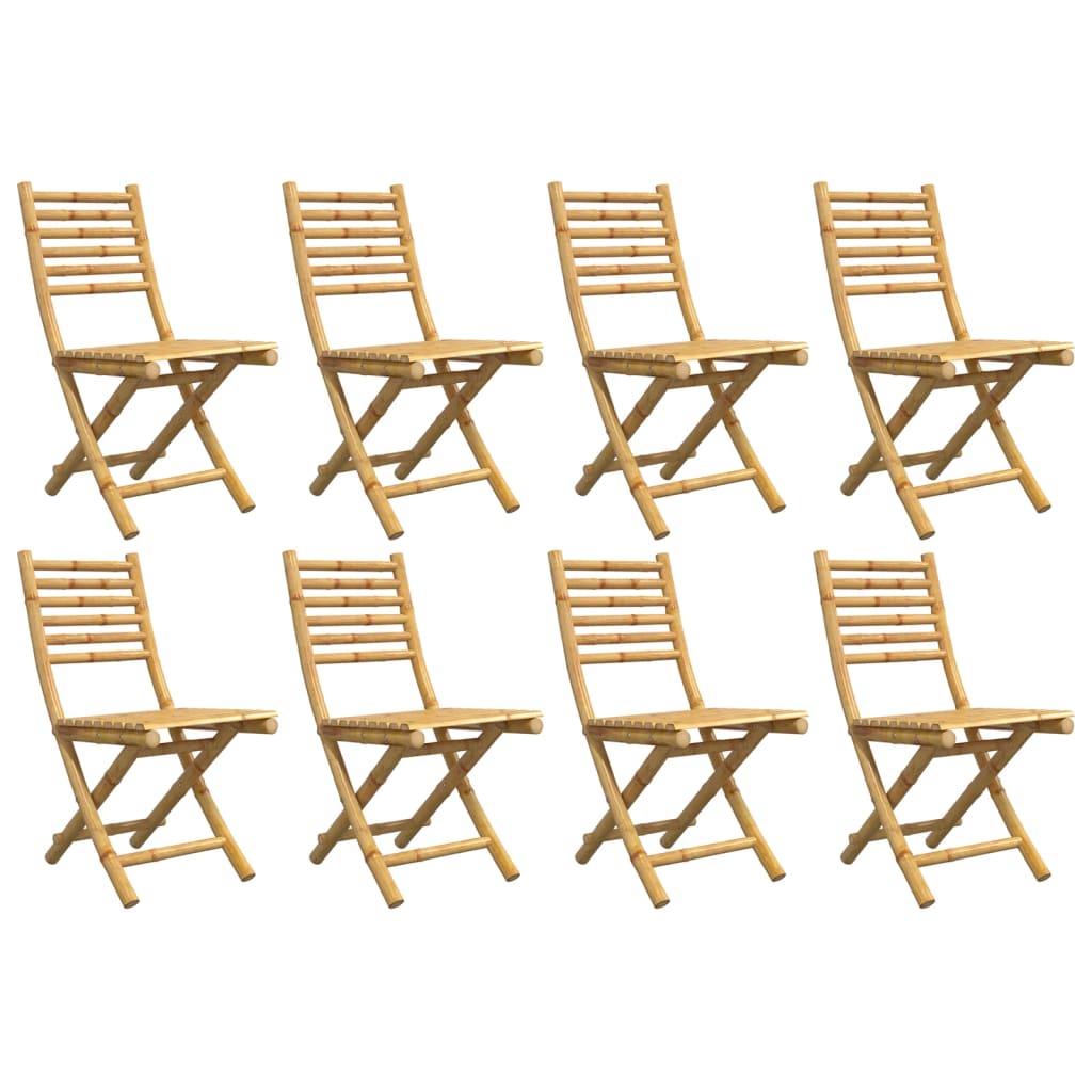 vidaXL Folding Chairs 8 pcs 43x54x88 cm Bamboo 4