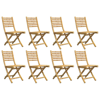 vidaXL Folding Chairs 8 pcs 43x54x88 cm Bamboo 4