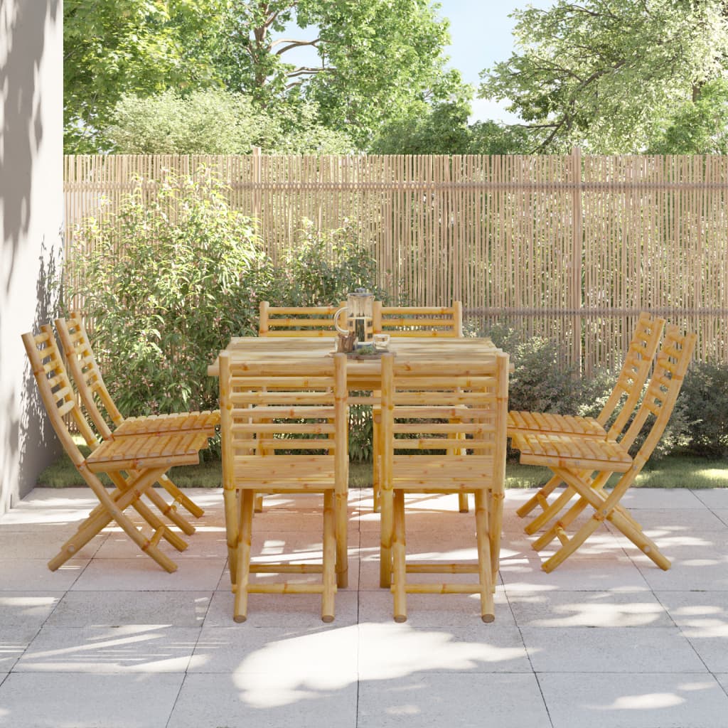 vidaXL Folding Chairs 8 pcs 43x54x88 cm Bamboo 1