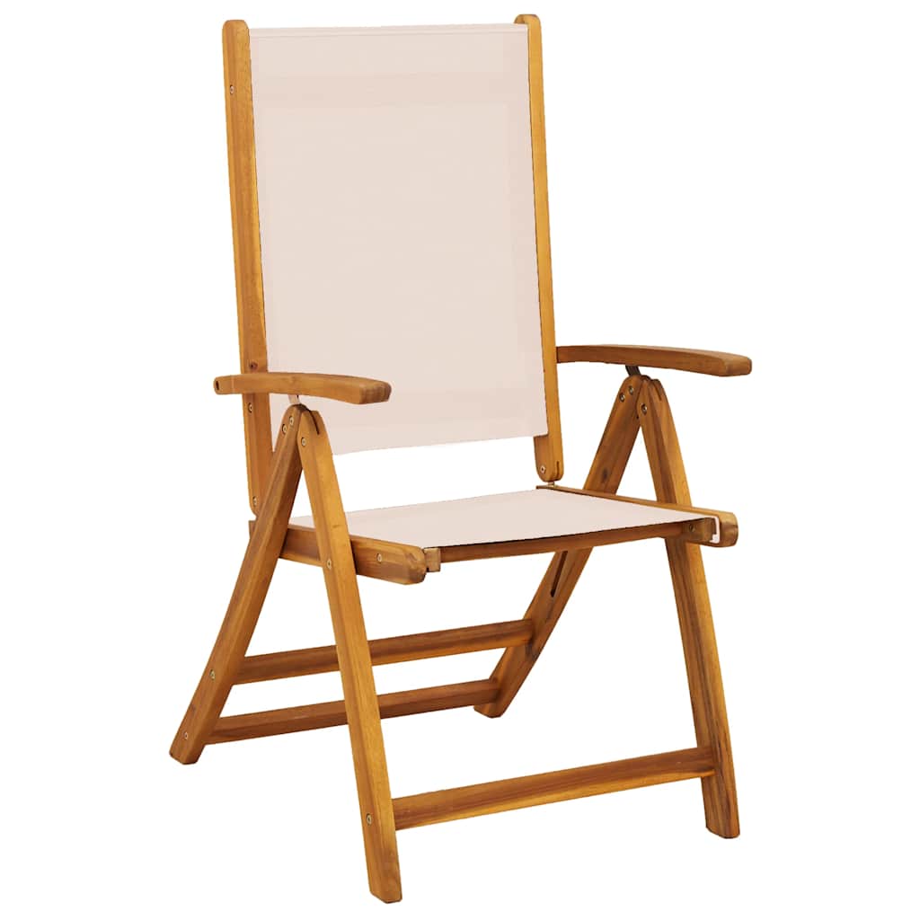 vidaXL Folding Chairs 8 pcs Solid Wood Acacia and Textilene 3