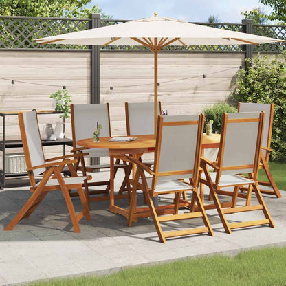 vidaXL Folding Chairs Solid Wood Acacia and Textilene