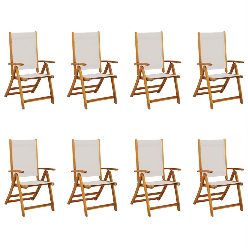 Folding Chairs Solid Wood Acacia and Textilene Grey