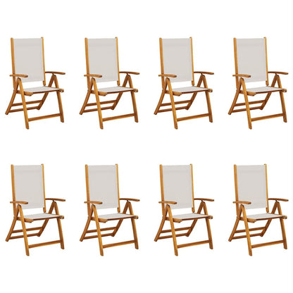 Folding Chairs Solid Wood Acacia and Textilene Grey