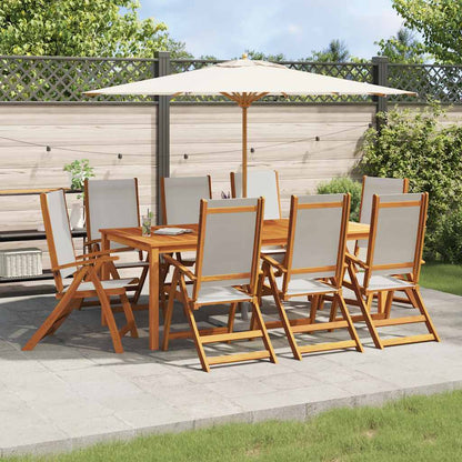 vidaXL Folding Chairs 8 pcs Solid Wood Acacia and Textilene 1