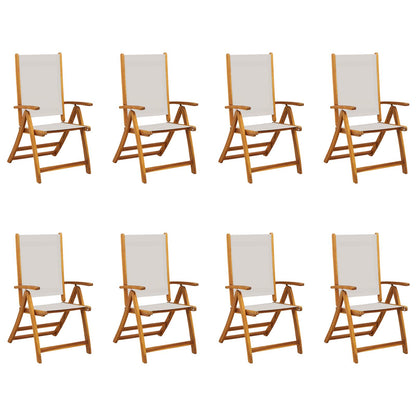 vidaXL Folding Chairs 8 pcs Solid Wood Acacia and Textilene 2
