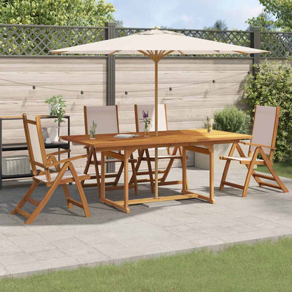 vidaXL 5 Piece Garden Dining Set Solid Wood Acacia and Textilene 1