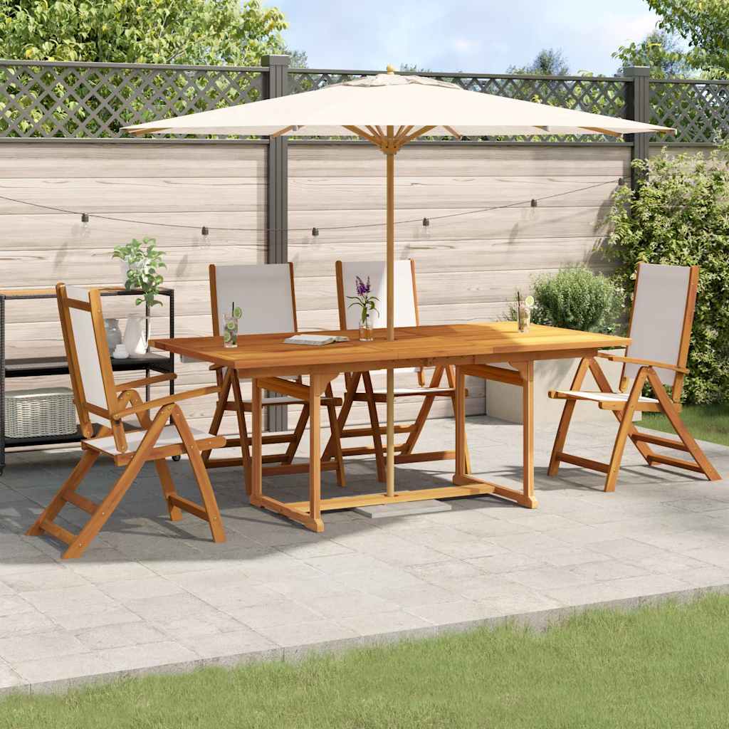 vidaXL 5 Piece Garden Dining Set Solid Wood Acacia and Textilene 1