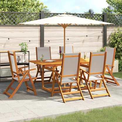 vidaXL 7 Piece Garden Dining Set Solid Wood Acacia and Textilene 1