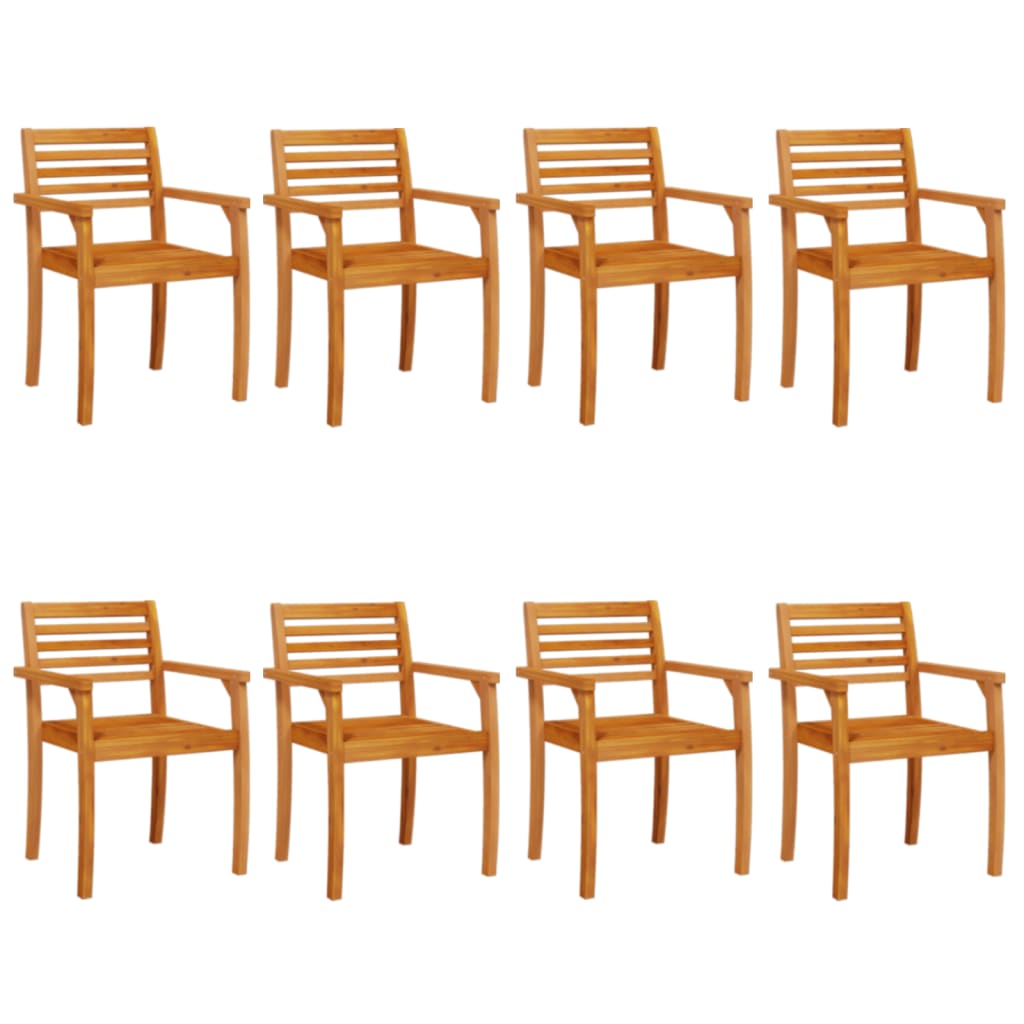 vidaXL Garden Chairs 8 pcs 59x55x85 cm Solid Wood Acacia 2
