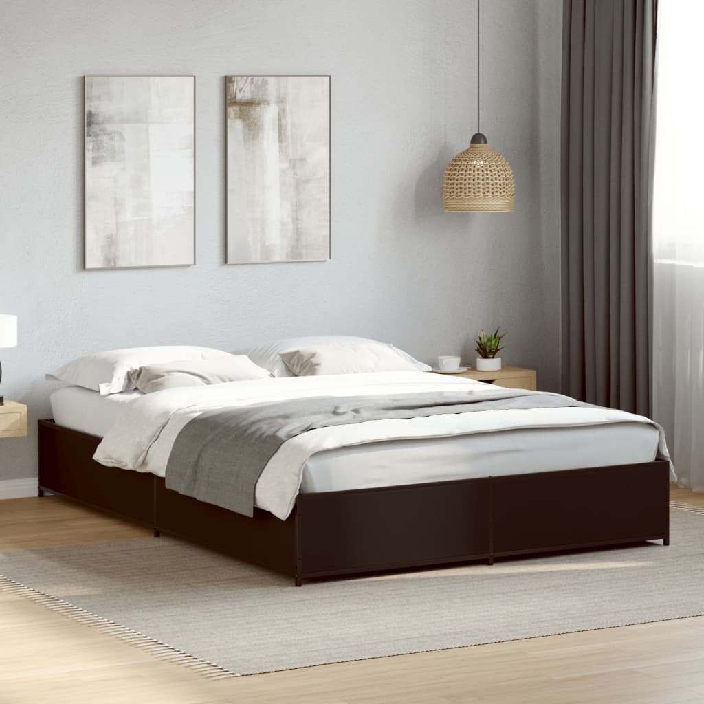 Bed Frame without Mattress Height 29 cm Length 190 cm Black 140 cm