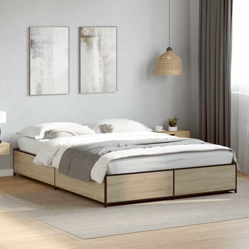 Bed Frame without Mattress Height 29 cm Length 190 cm Sonoma oak 120 cm