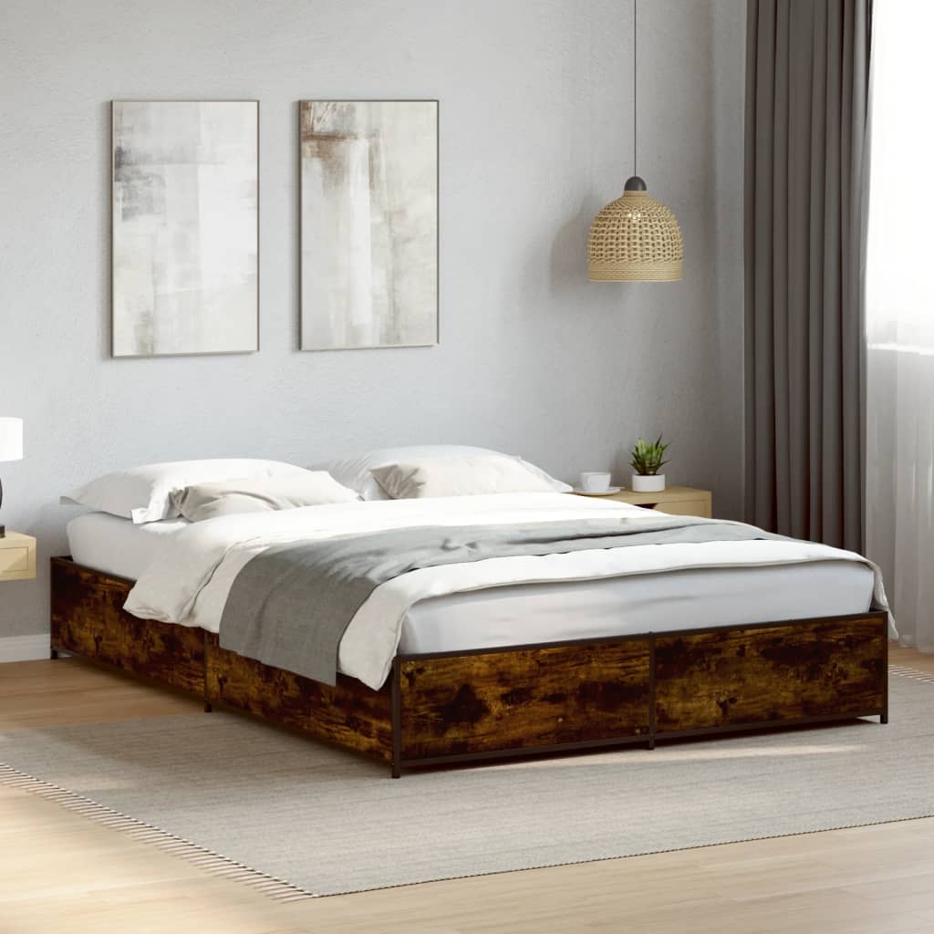 Bed Frame without Mattress Height 29 cm Length 190 cm Smoked oak 120 cm