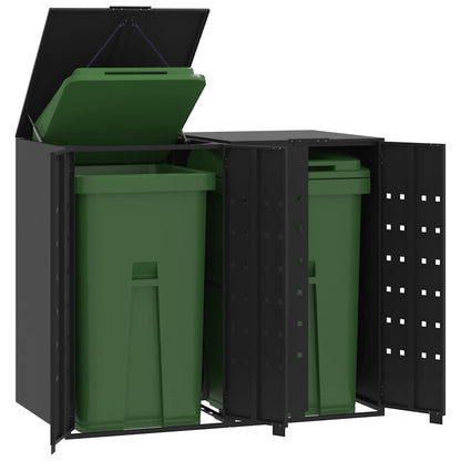 vidaXL Wheelie Bin Storage for Bins 138x79x117 cm Steel Gas Lift-up Lid