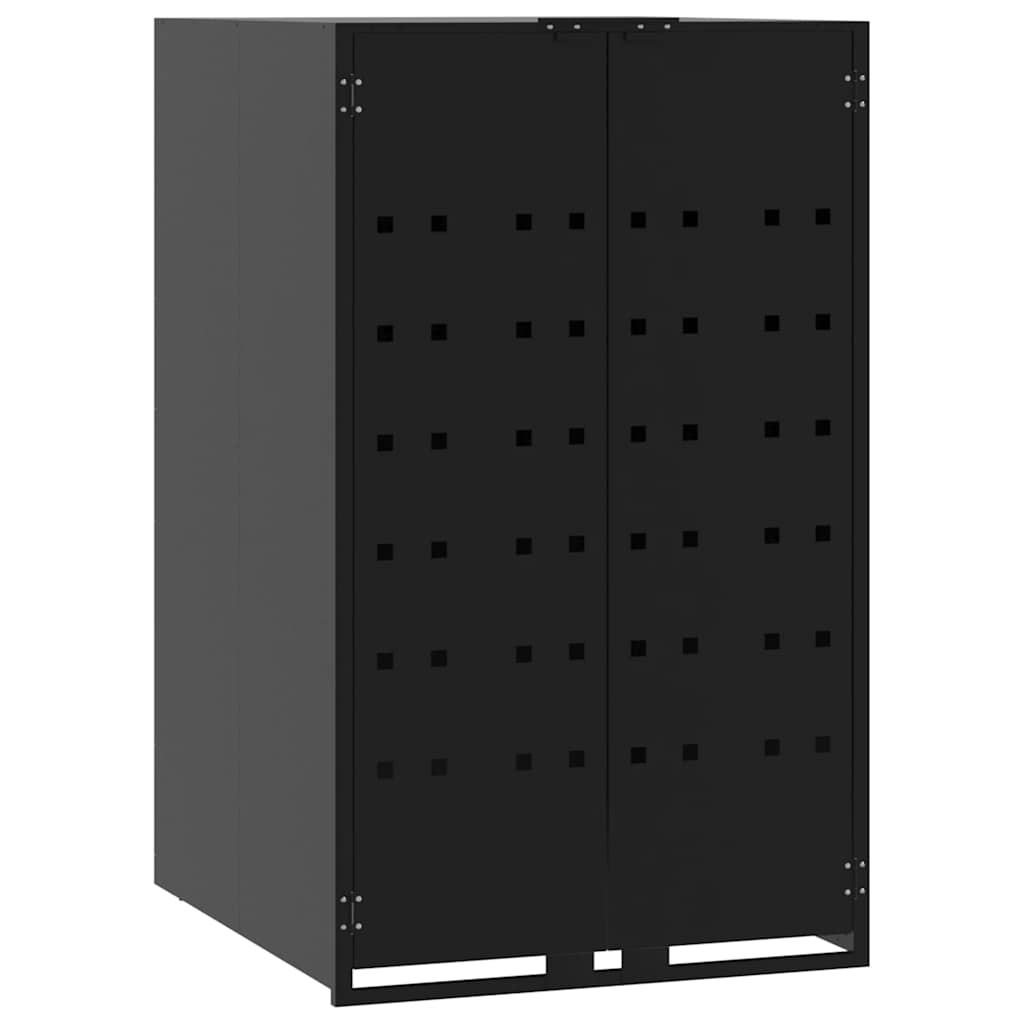 vidaXL Wheelie Bin Storage for 4 Bins Black 276x79x117 cm Steel 4