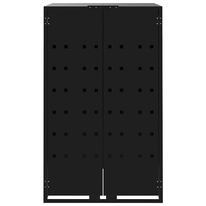 vidaXL Wheelie Bin Storage for 4 Bins Black 276x79x117 cm Steel 5