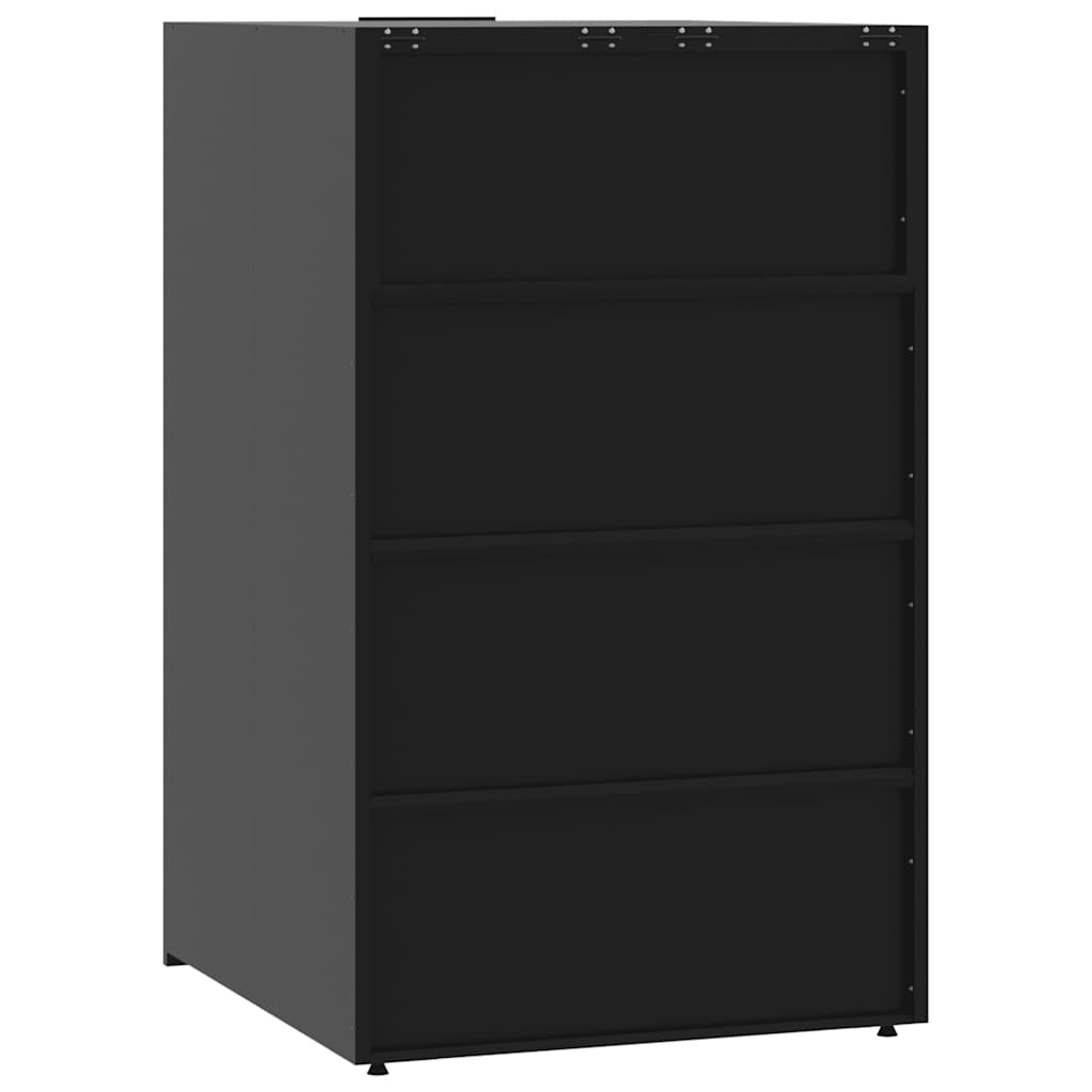 vidaXL Wheelie Bin Storage for 4 Bins Black 276x79x117 cm Steel 6