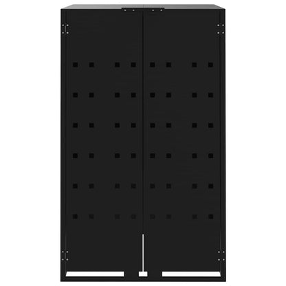 vidaXL Wheelie Bin Storage for 5 Bins Black 345x79x117 cm Steel 5