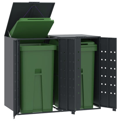 vidaXL Wheelie Bin Storage for Bins 138x79x117 cm Steel Gas Lift-up Lid