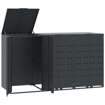 Wheelie Bin Storage for Bins 138x79x117 cm Steel gas lift-up lid Anthracite 3