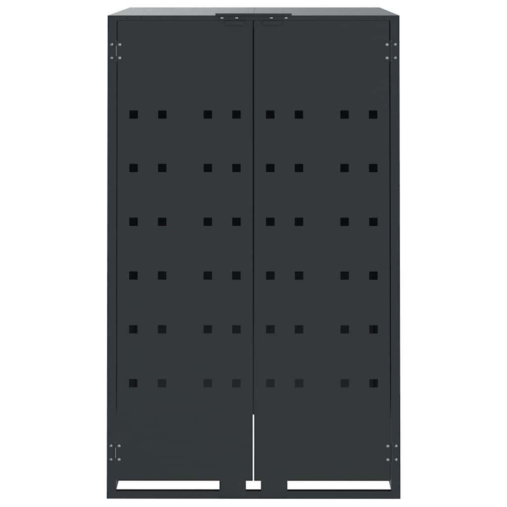 vidaXL Wheelie Bin Storage for 4 Bins Anthracite 276x79x117 cm Steel 5