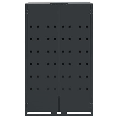 vidaXL Wheelie Bin Storage for 4 Bins Anthracite 276x79x117 cm Steel 5