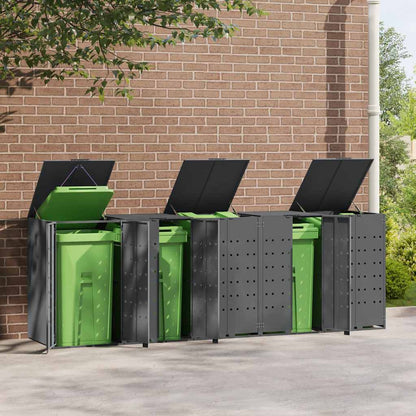 vidaXL Wheelie Bin Storage for 5 Bins Anthracite 345x79x117 cm Steel 3