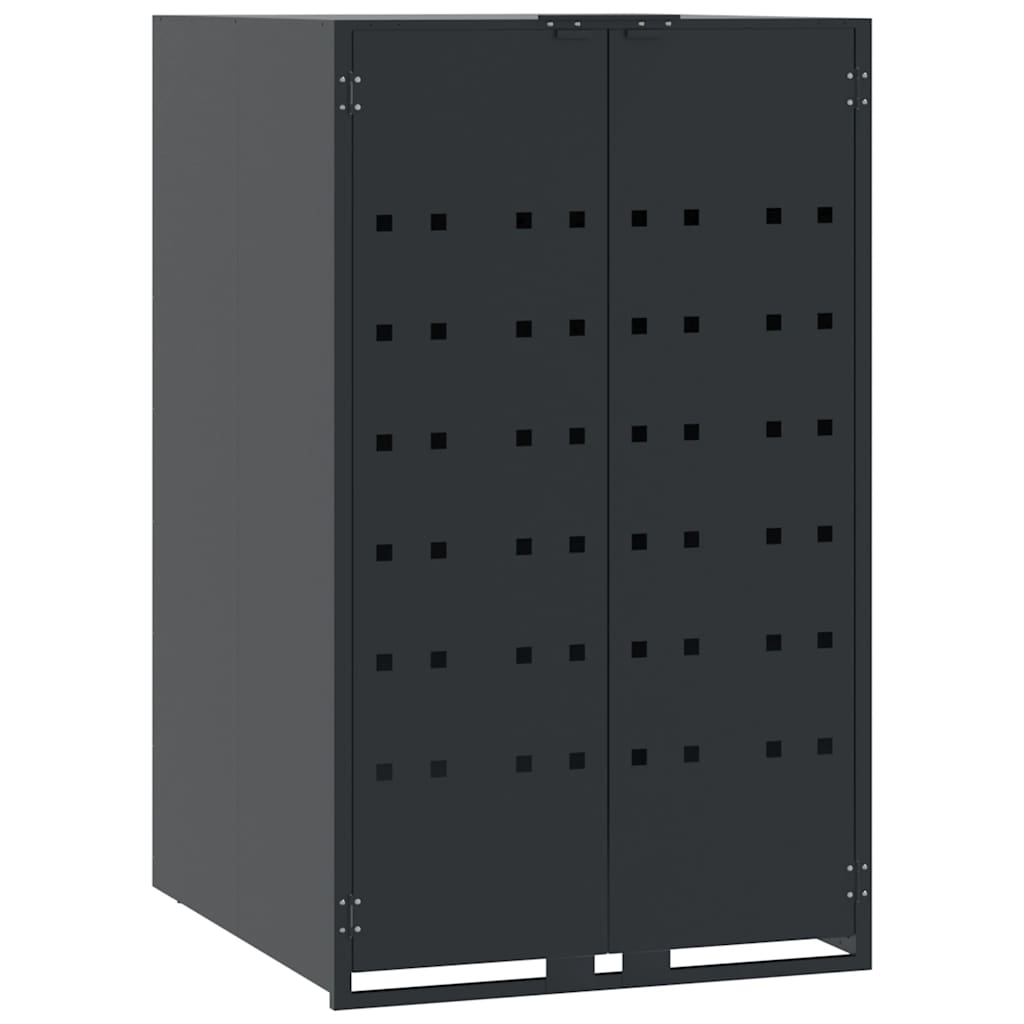 vidaXL Wheelie Bin Storage for 5 Bins Anthracite 345x79x117 cm Steel 4