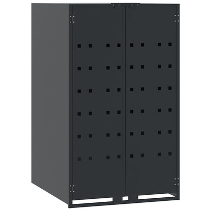 vidaXL Wheelie Bin Storage for 5 Bins Anthracite 345x79x117 cm Steel 4