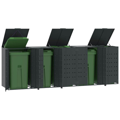 vidaXL Wheelie Bin Storage for 5 Bins Anthracite 345x79x117 cm Steel 1