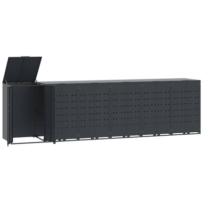 vidaXL Wheelie Bin Storage for 6 Bins Anthracite 414x79x117 cm Steel 2