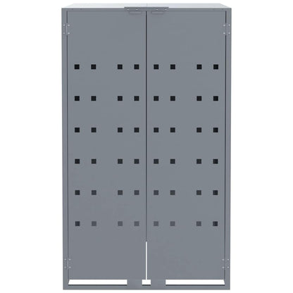 vidaXL Wheelie Bin Storage for 4 Bins Grey 276x79x117 cm Steel 5