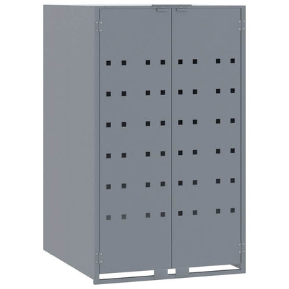 vidaXL Wheelie Bin Storage for 5 Bins Grey 345x79x117 cm Steel 4