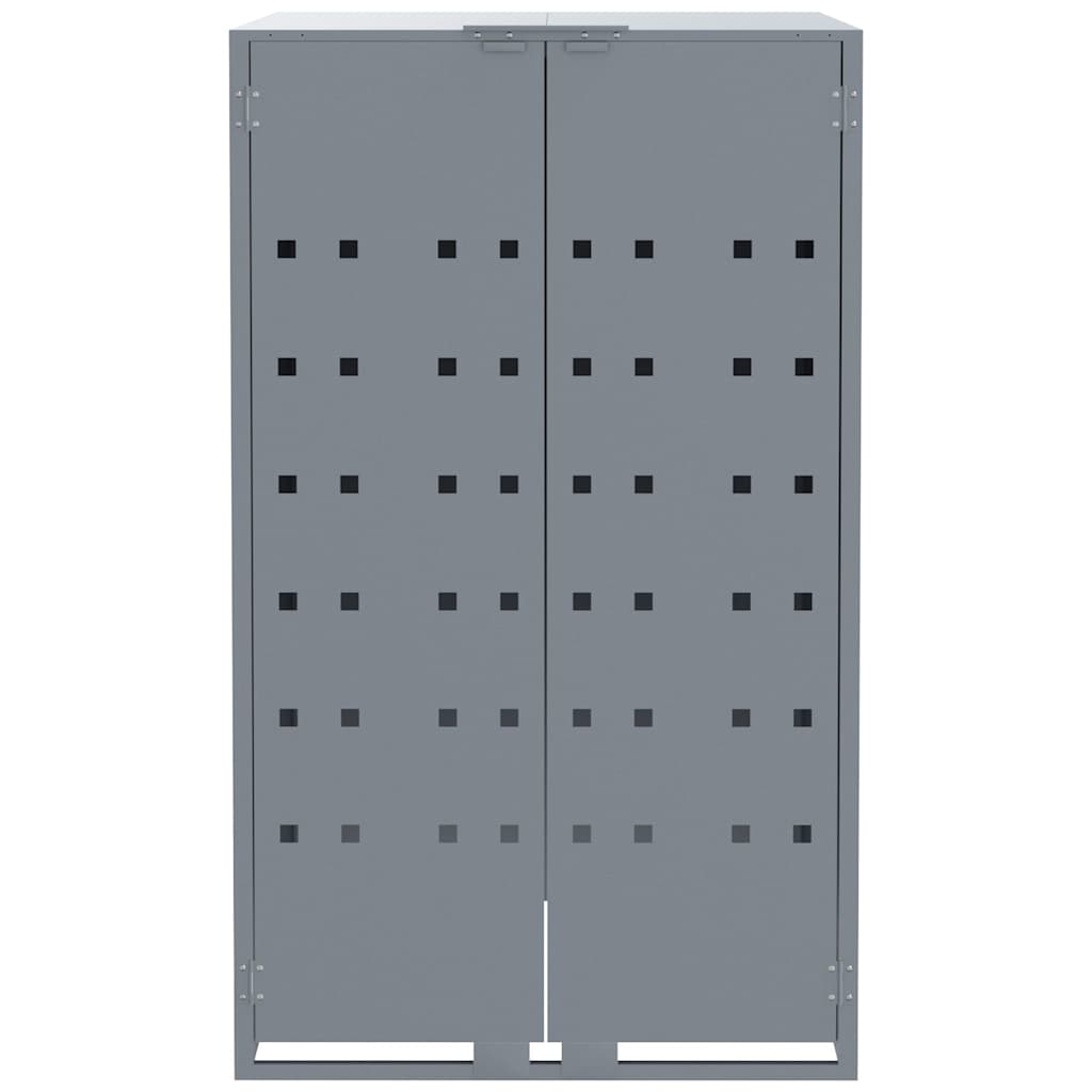 vidaXL Wheelie Bin Storage for 5 Bins Grey 345x79x117 cm Steel 5