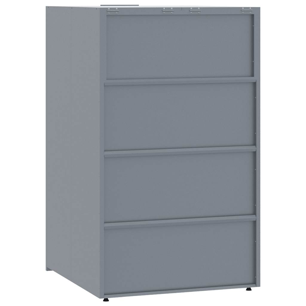 vidaXL Wheelie Bin Storage for 5 Bins Grey 345x79x117 cm Steel 6