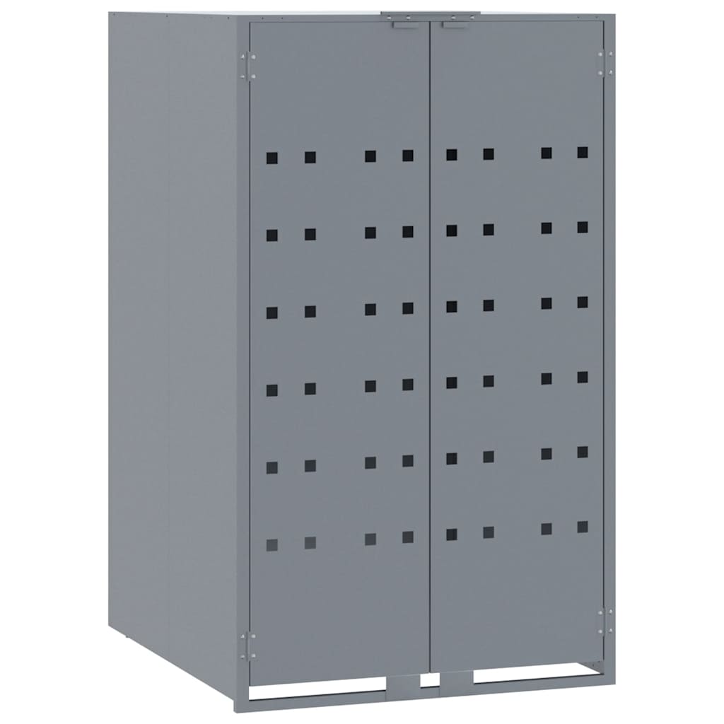 vidaXL Wheelie Bin Storage for 6 Bins Grey 414x79x117 cm Steel 4